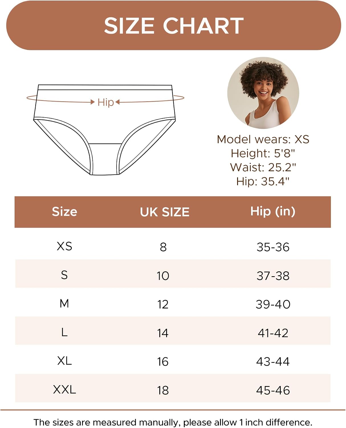 Thumbnail 5 de INNERSY 6-Pack Women’s Soft Cotton Mid-Rise Briefs Knickers (Stretch Cotton, Tag-Free)