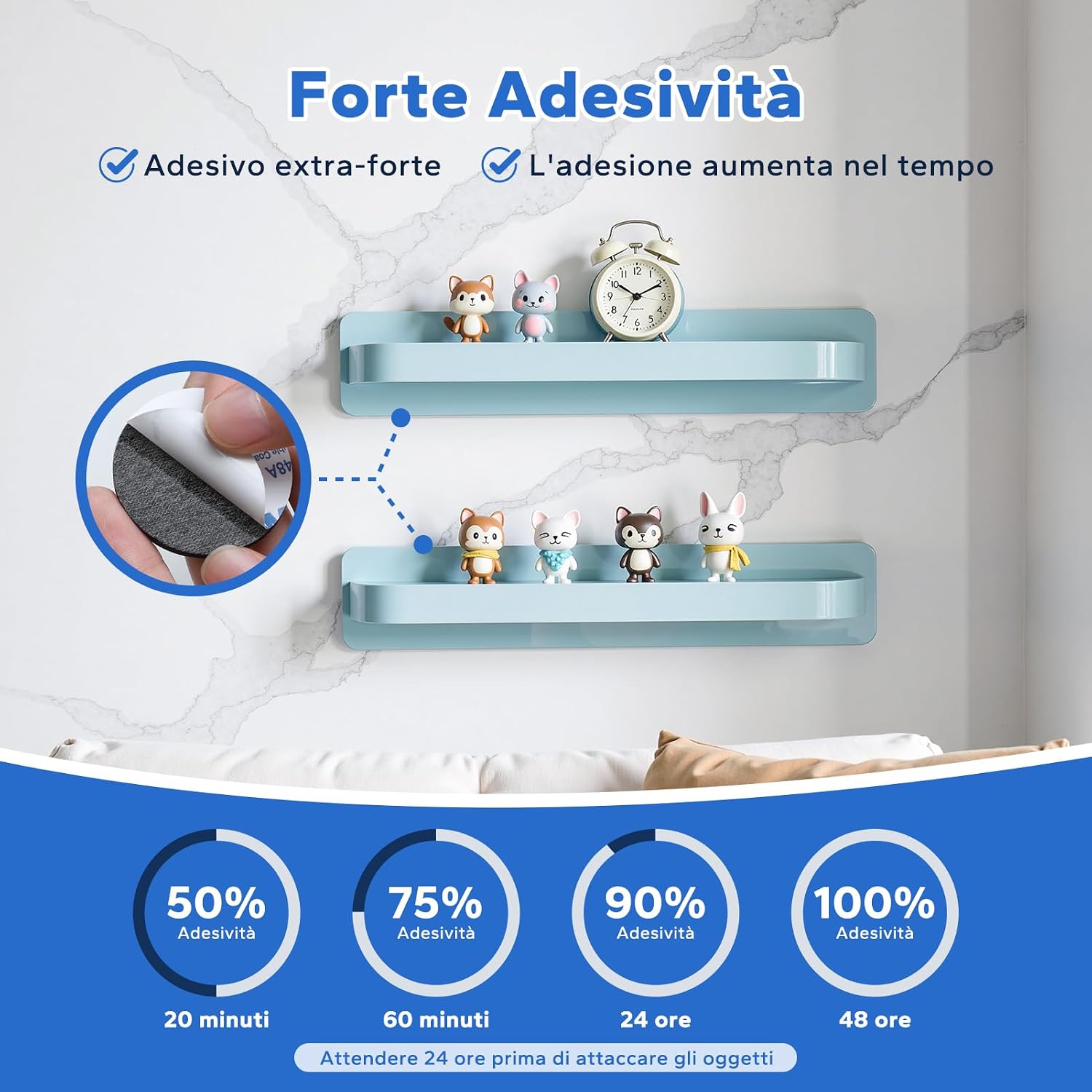 Detalle de HOMMAND Pads Biadesivo Extra Forte in schiuma EVA, 60 pezzi (rettangolari, quadrati e tondi) – nero