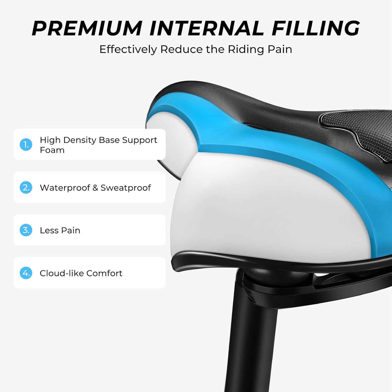 Detalle de Youngdo gel bicycle saddle with 2 year care