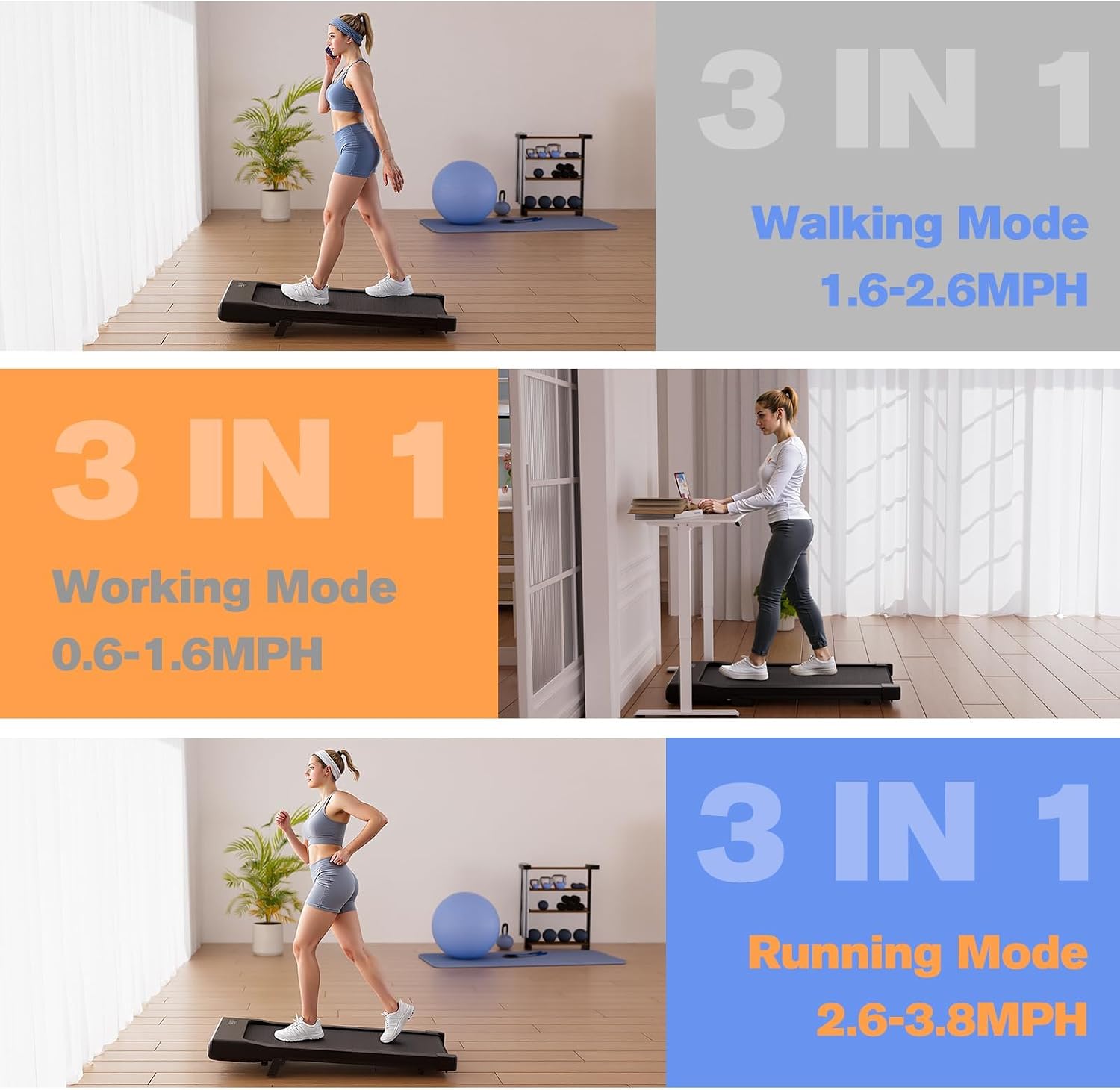 Detalle de Lacuffy BA Walking Pad Treadmill with 6% Incline and 2.5 HP Motor