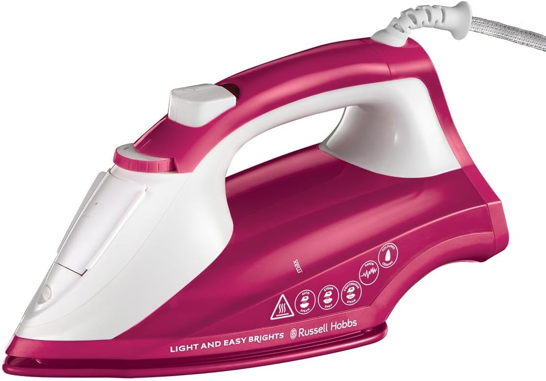 Thumbnail 6 de Russell Hobbs Light & Easy Brights Aqua Steam Iron with Fabric Softening Infused Ceramic Soleplate