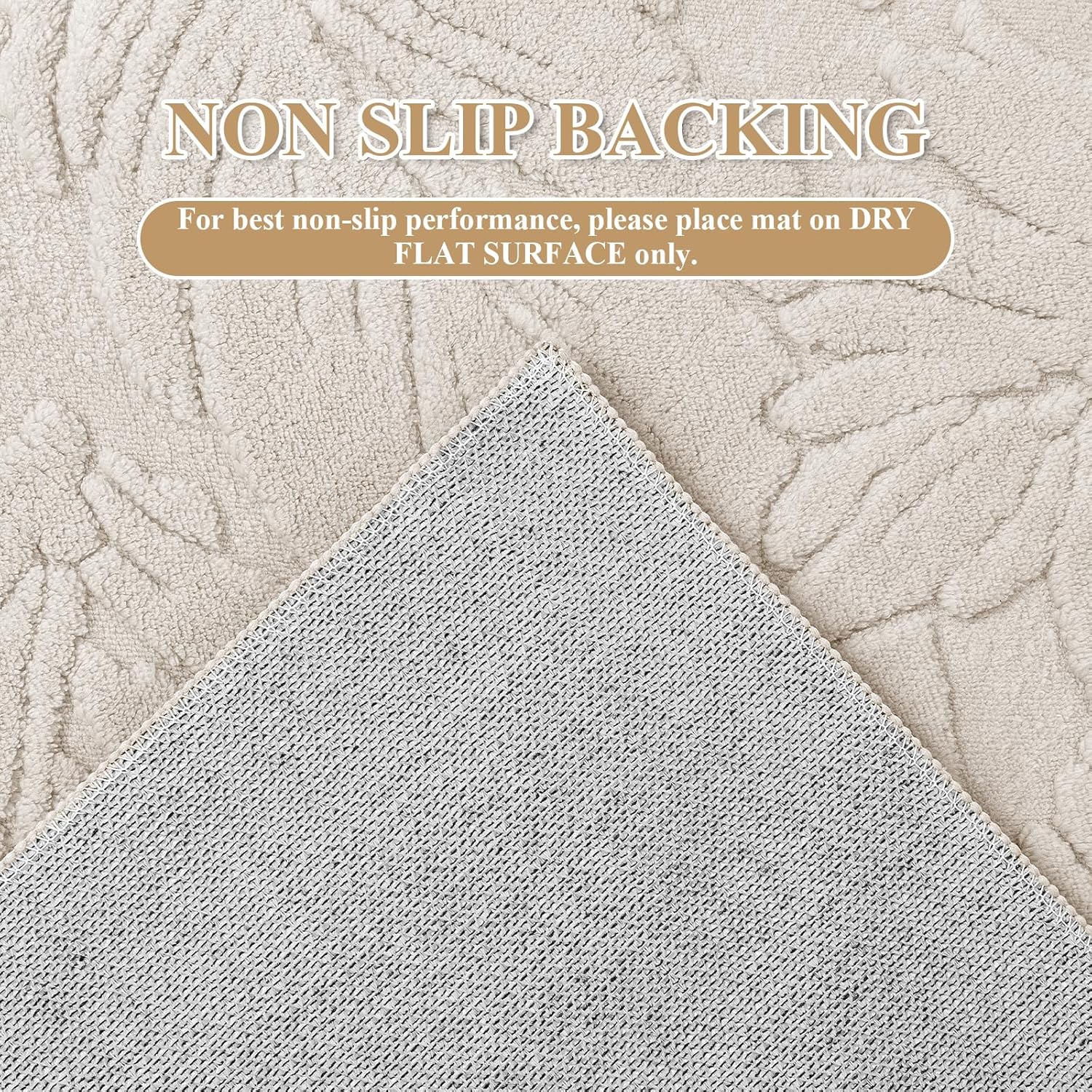 Thumbnail 5 de Enyhom Rugs Living Room Large 160x230 cm — Beige Washable Non Slip Pile Area Rug