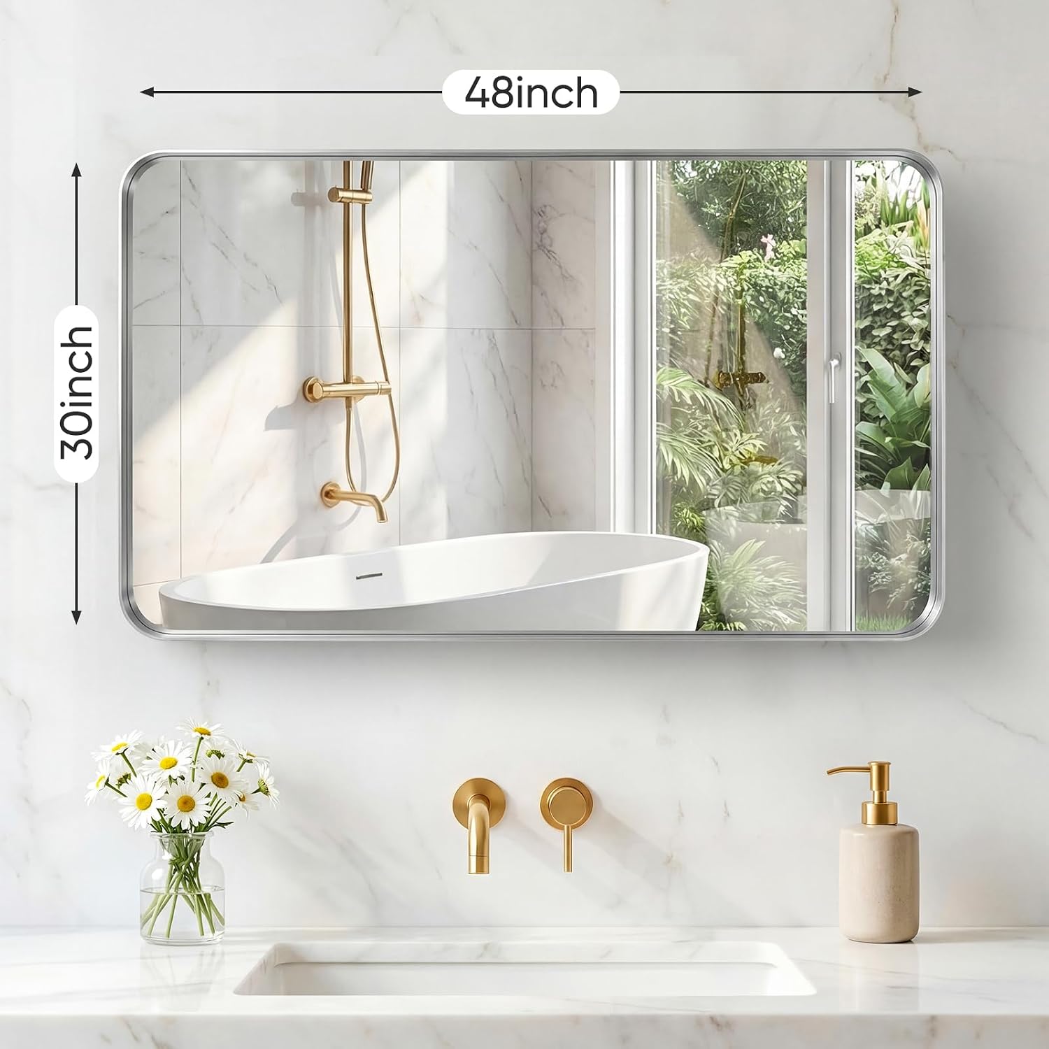 Detalle de Sweetcrispy Bathroom Mirror 48x30 Inch