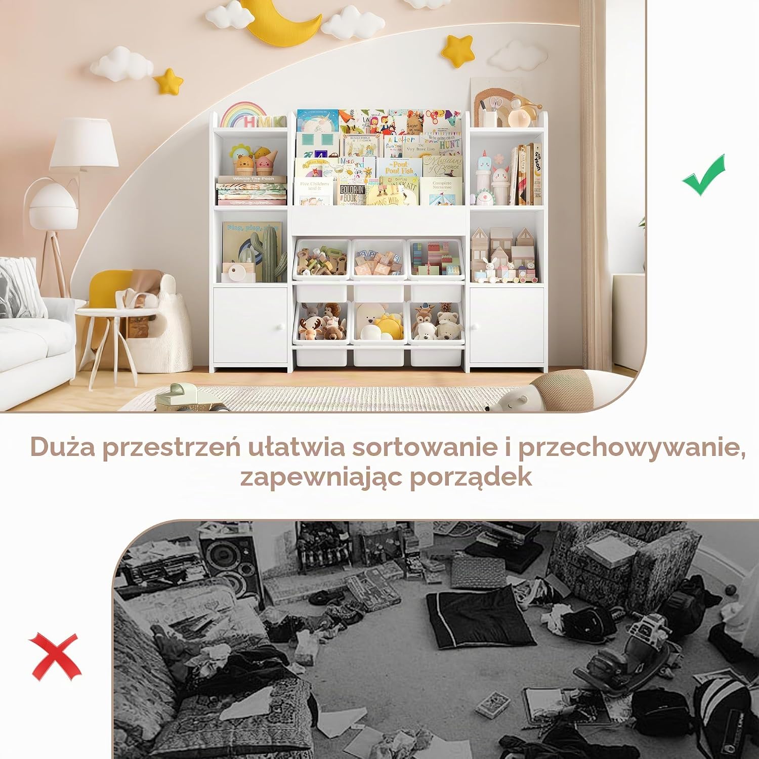 Thumbnail 6 de FOREHILL P492 – regał dziecięcy z 4 półkami i 6 wyjmowanymi pudełkami
