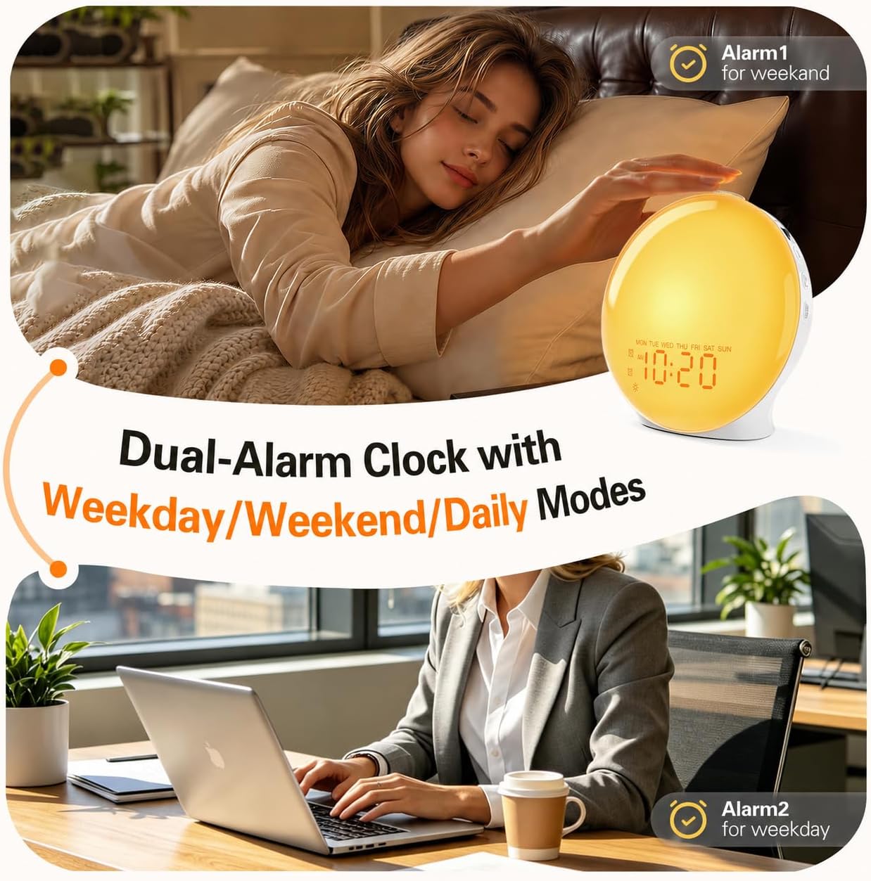 Detalle de Wake Up Light Sunrise Alarm Clock ⚡