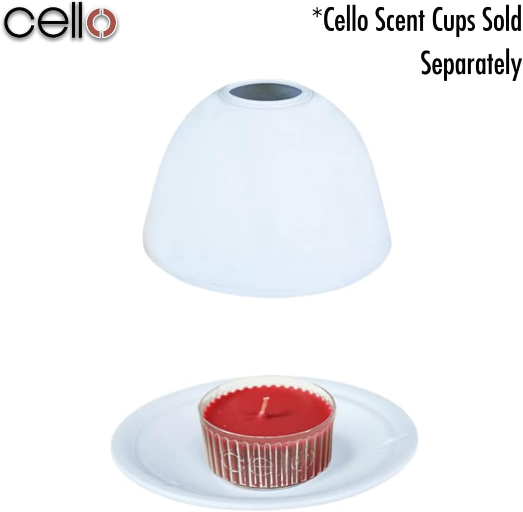 Thumbnail 6 de Cello photophore en porcelaine de lithophane motif étoilé (dôme et base pour bougie chauffe-plat ou LED)