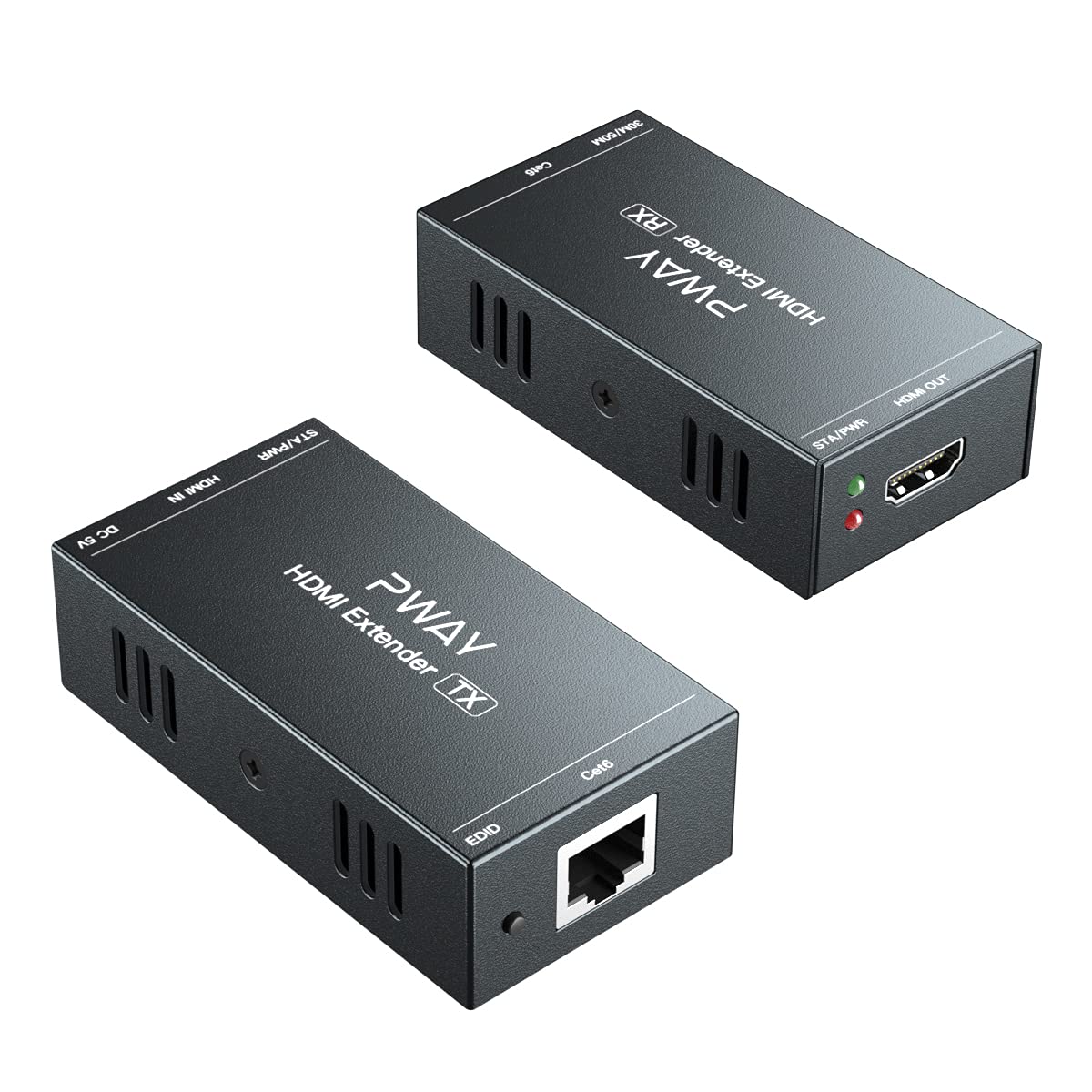 Detalle de HDMI Extender 165ft Over Single Cat5e/6 Ethernet – 1080P@60Hz, No Delay, POC EDID