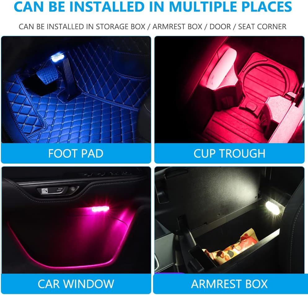 Detalle de URAQT Usi LED per auto RGB, 2 pezzi
