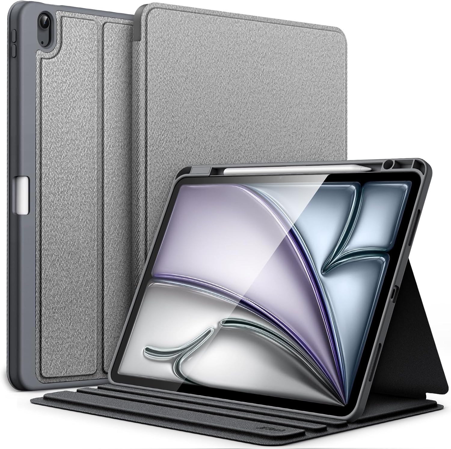Thumbnail 6 de JETech Slim Folio Case for iPad Air 13-inch (M4/M3/M2, 2026/2025/2024) with Pencil Holder, Auto Wake/Sleep – Black