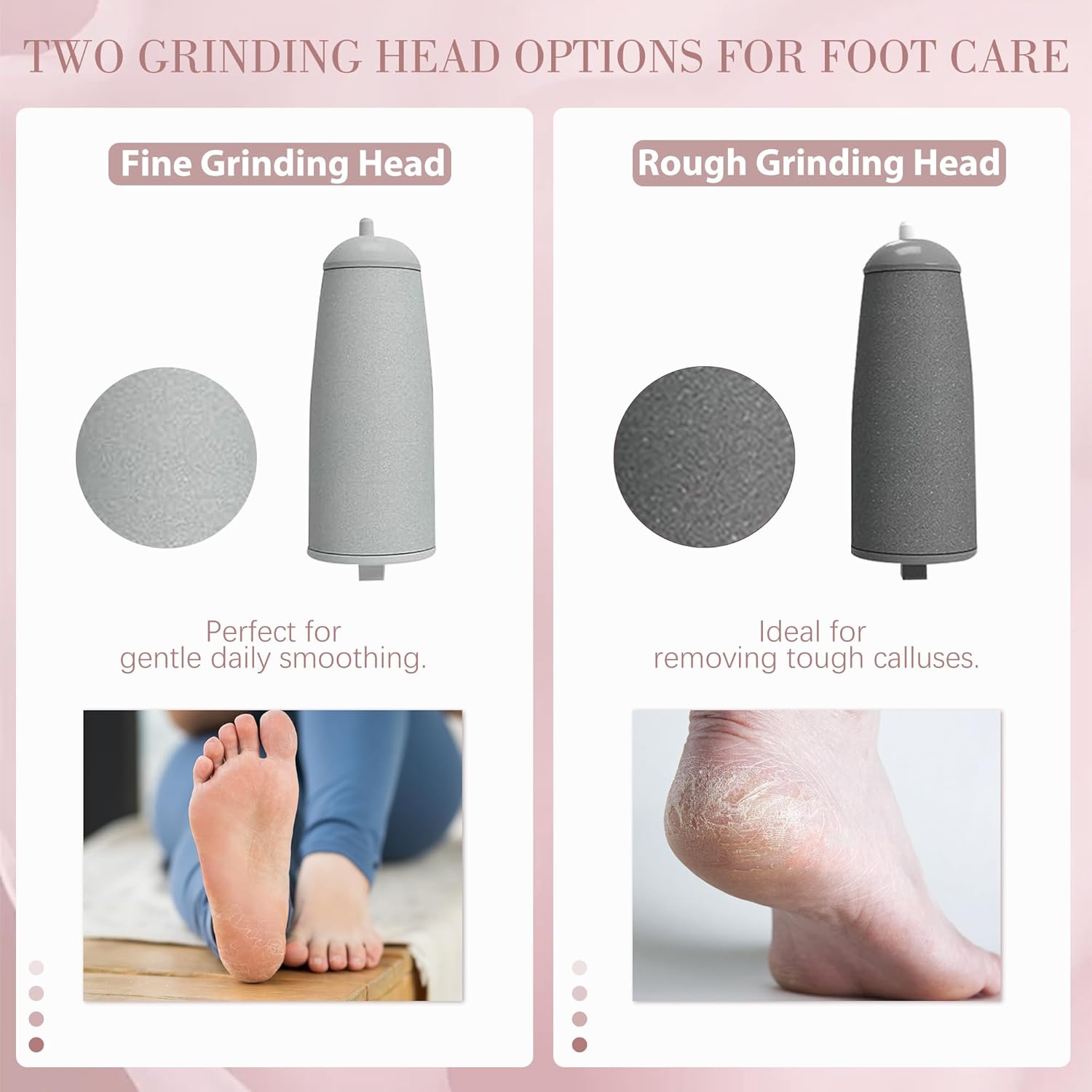 Thumbnail 3 de Dissolvant de callosités électriques pour les pieds rechargeable avec 2 têtes