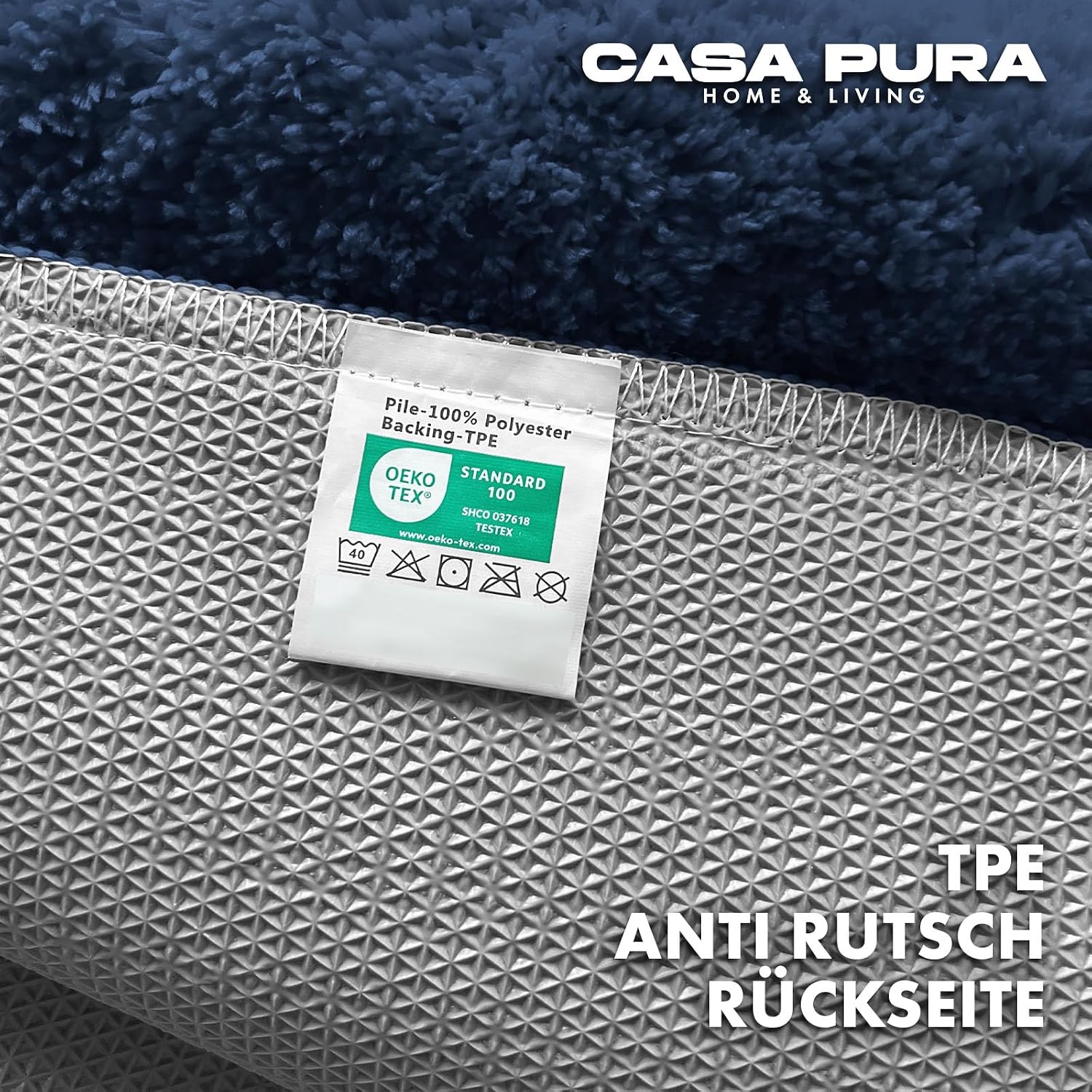 Thumbnail 4 de casa pura Badematte Sky Soft Blau – Badvorleger 50x80 cm, rutschfest, waschbar, Mikrofaser