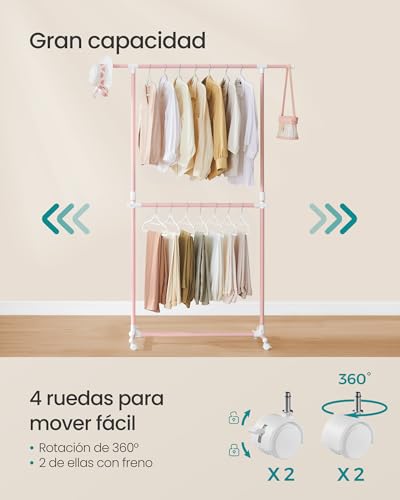 Detalle 2 de SONGMICS LLR401R01 Burro de ropa extensible 113–180 cm