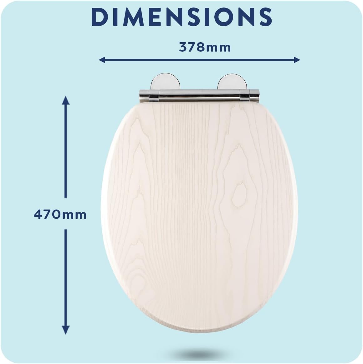 Thumbnail 5 de Croydex Maitland White Oak Wooden Toilet Seat with Soft Close, Quick Release & Flexi-Fix Hinges