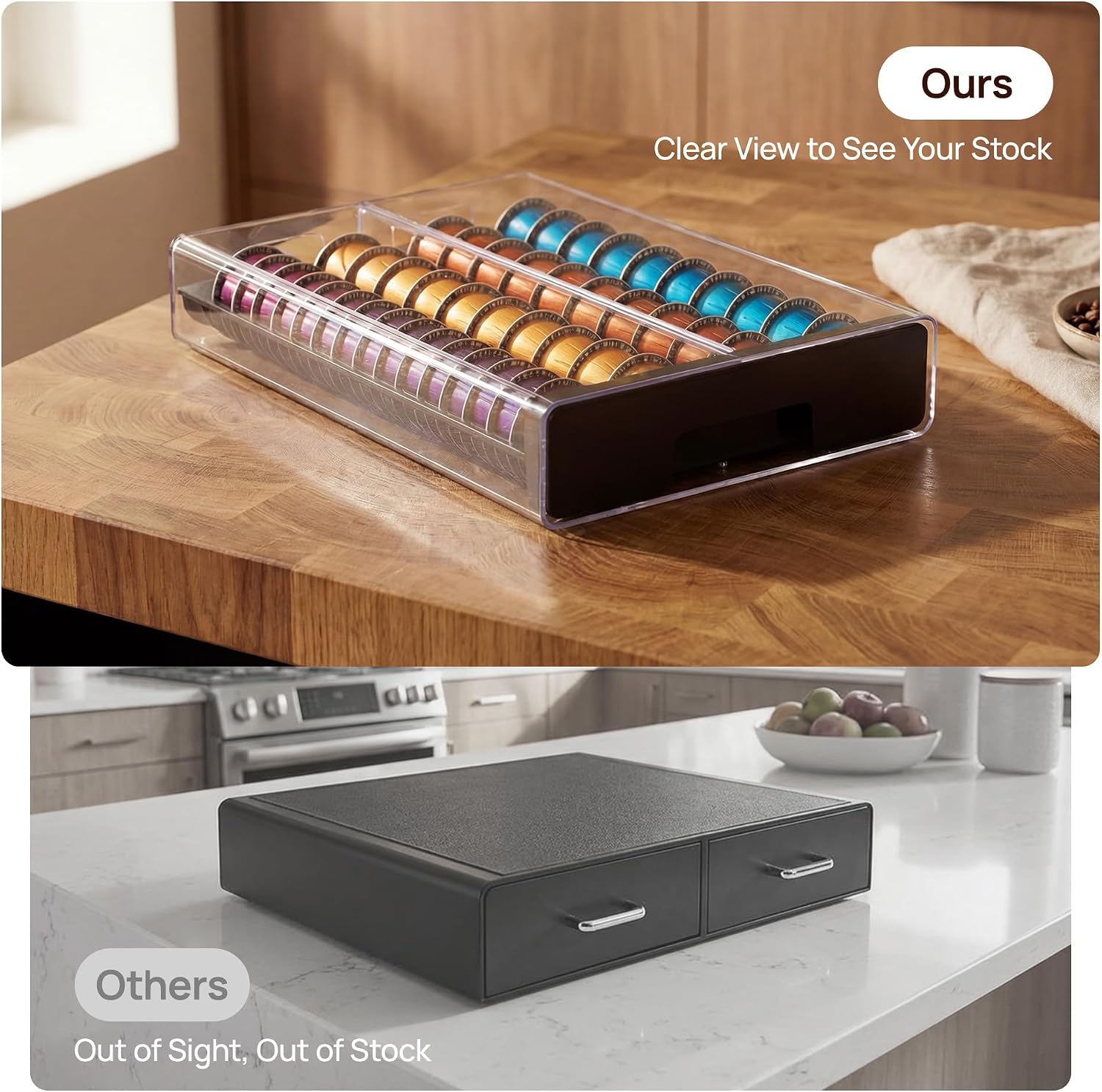 Thumbnail 5 de Vtopmart Coffee Pod Drawer Organizer for Nespresso Vertuo Pods — Holds 40 Large or 60 Small Capsules