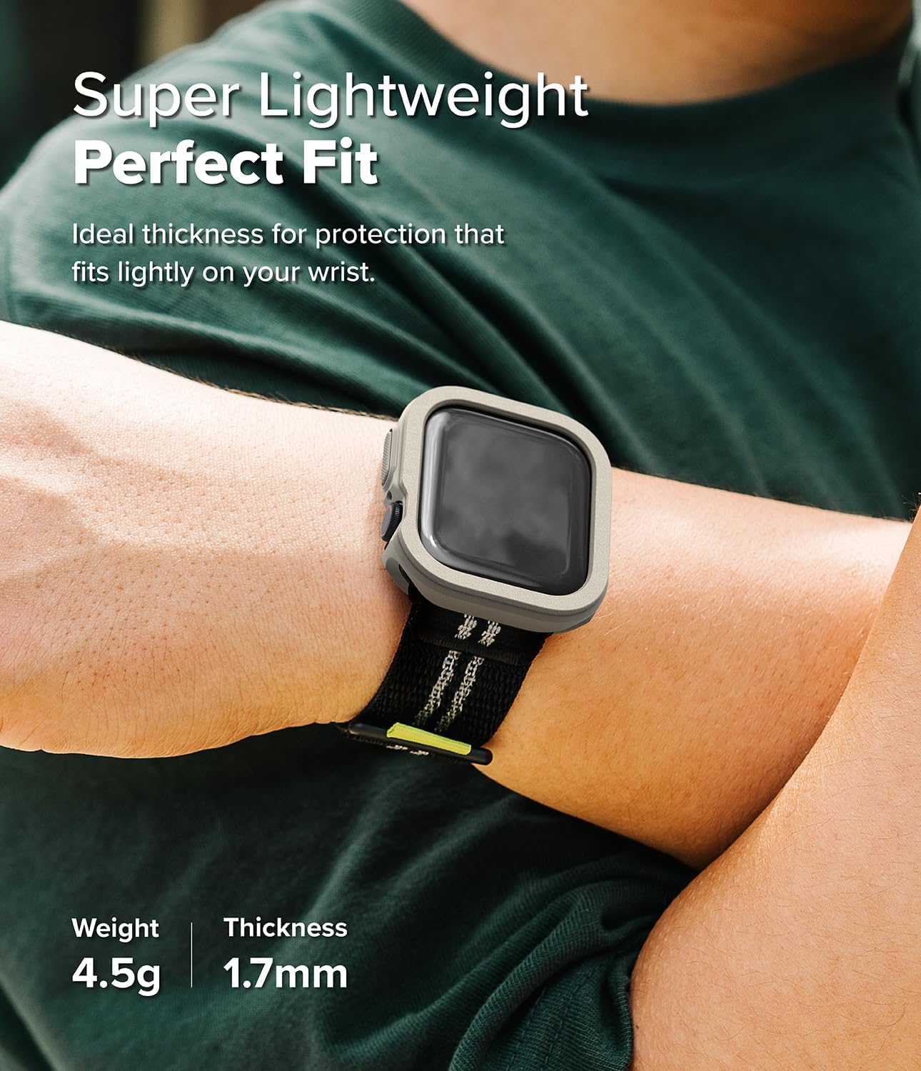 Detalle de Ringke Air Sports 46mm Case for Apple Watch Series 11/10 – Warm Grey, Slim, Lightweight TPU