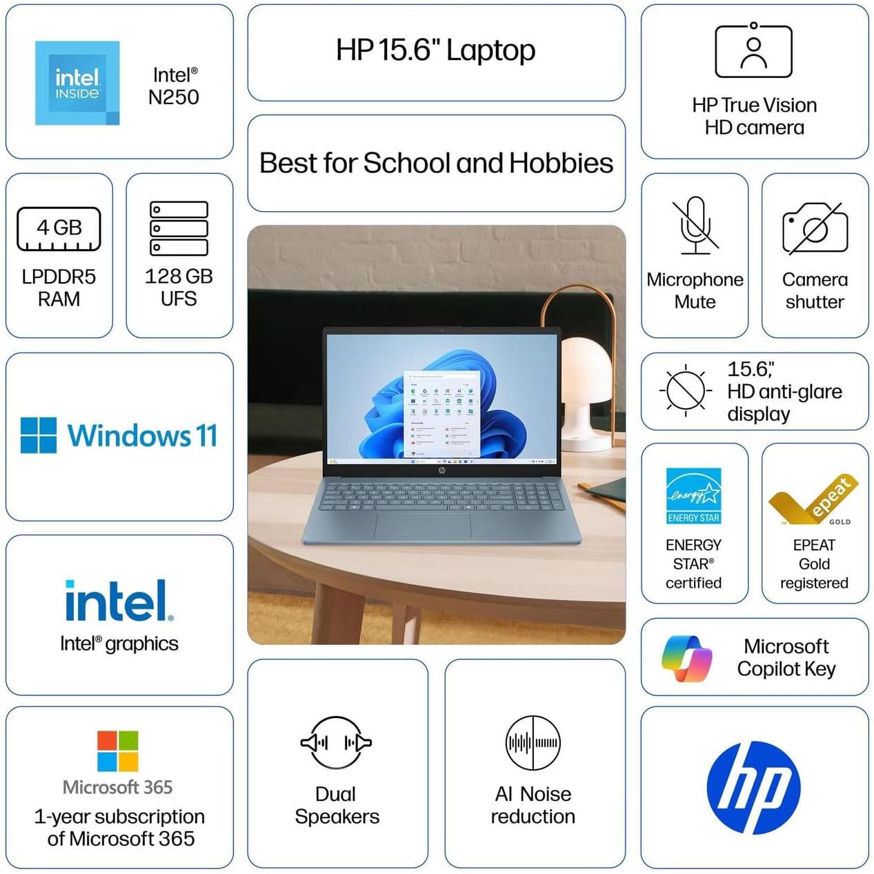 Detalle de HP 15.6-inch laptop