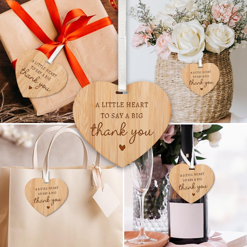 Thumbnail 6 de TheGiffter 12PC Thank You Cards Multipack with Wooden Heart Plaque