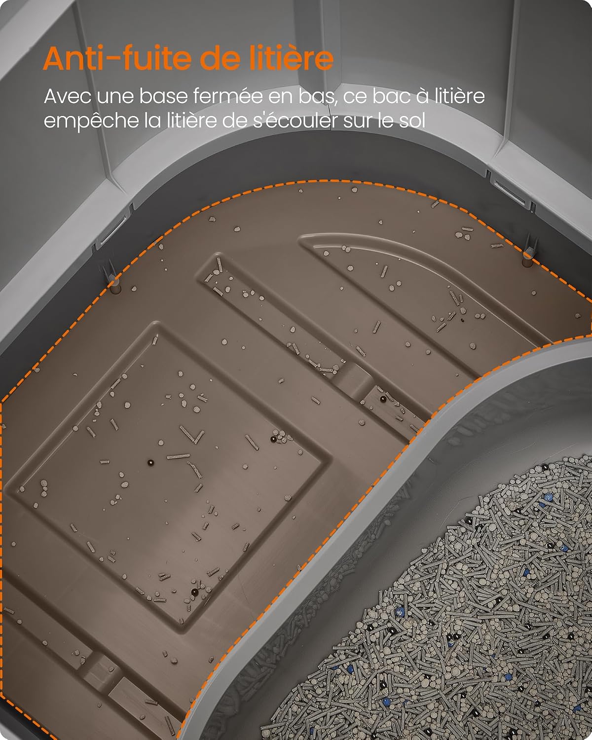 Detalle de FEANDREA BOXAL PPT002B01 kattenbak XXL met afneembare lade en rooster