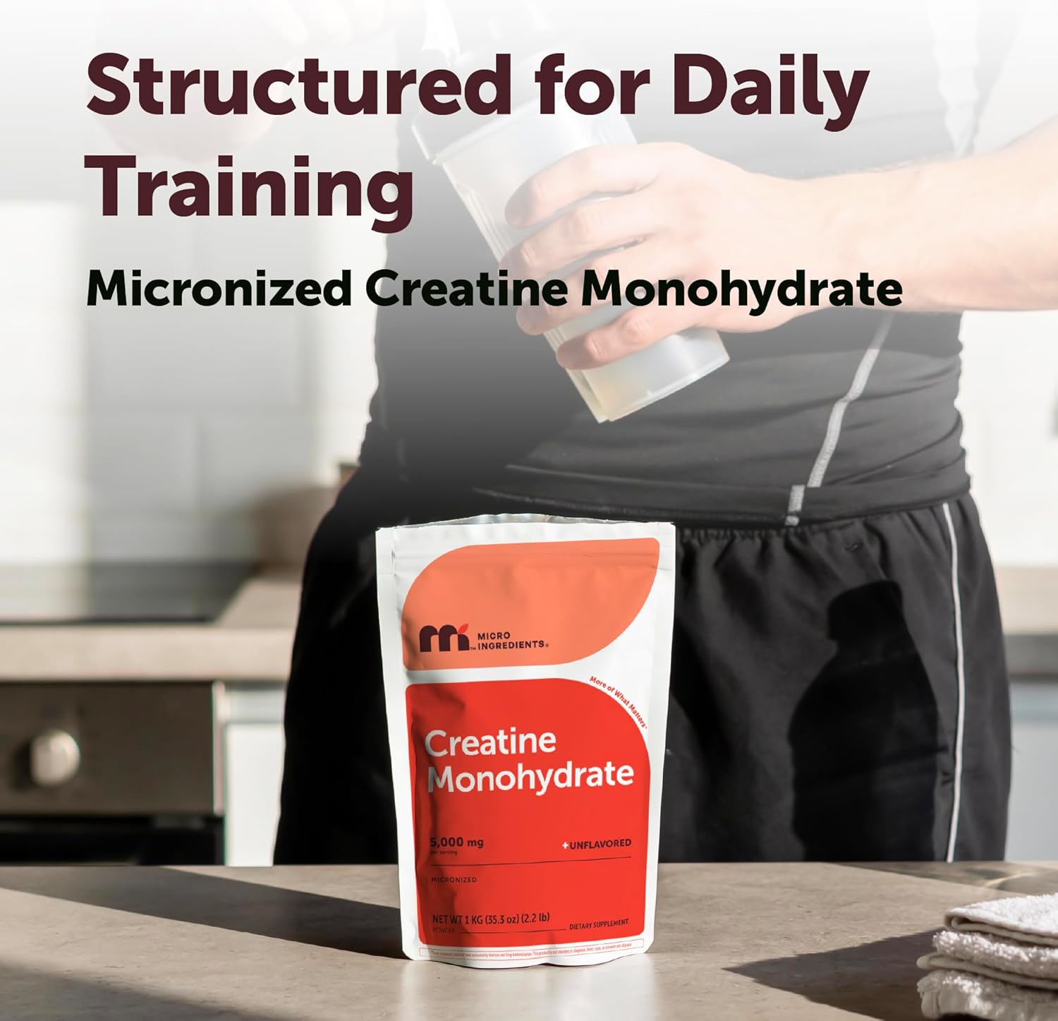 Thumbnail 4 de Micro Ingredients CRE-0500 Creatine Monohydrate Powder, 1 kg, Unflavored