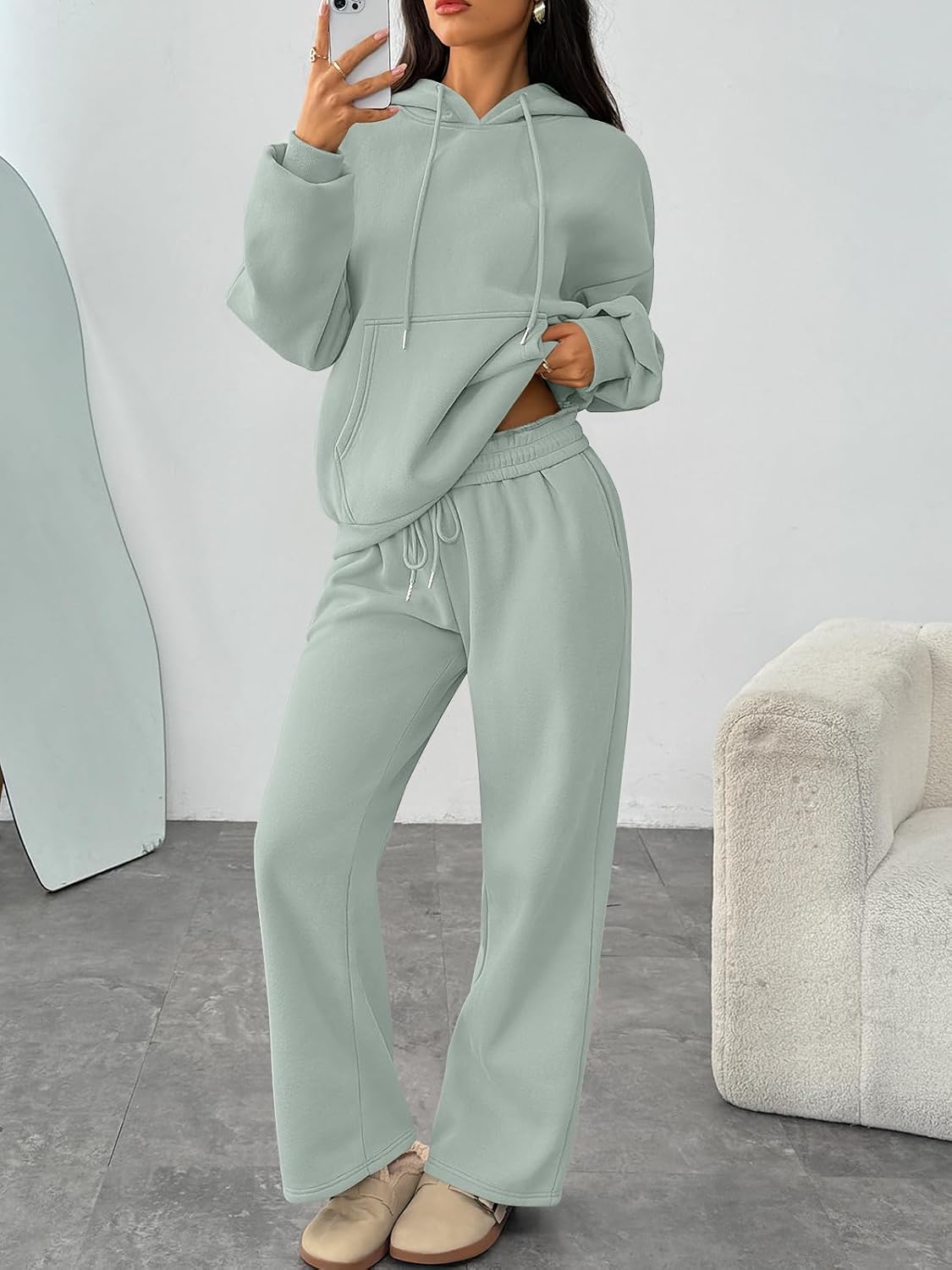 Detalle de Trendy Queen Women's Lounge Set Cotton-Polyester Fleece