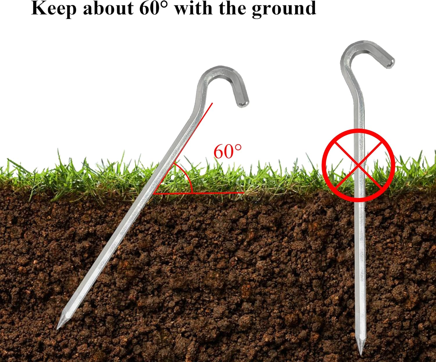 Thumbnail 3 de Olicky 12Pcs Tent Pegs Heavy Duty