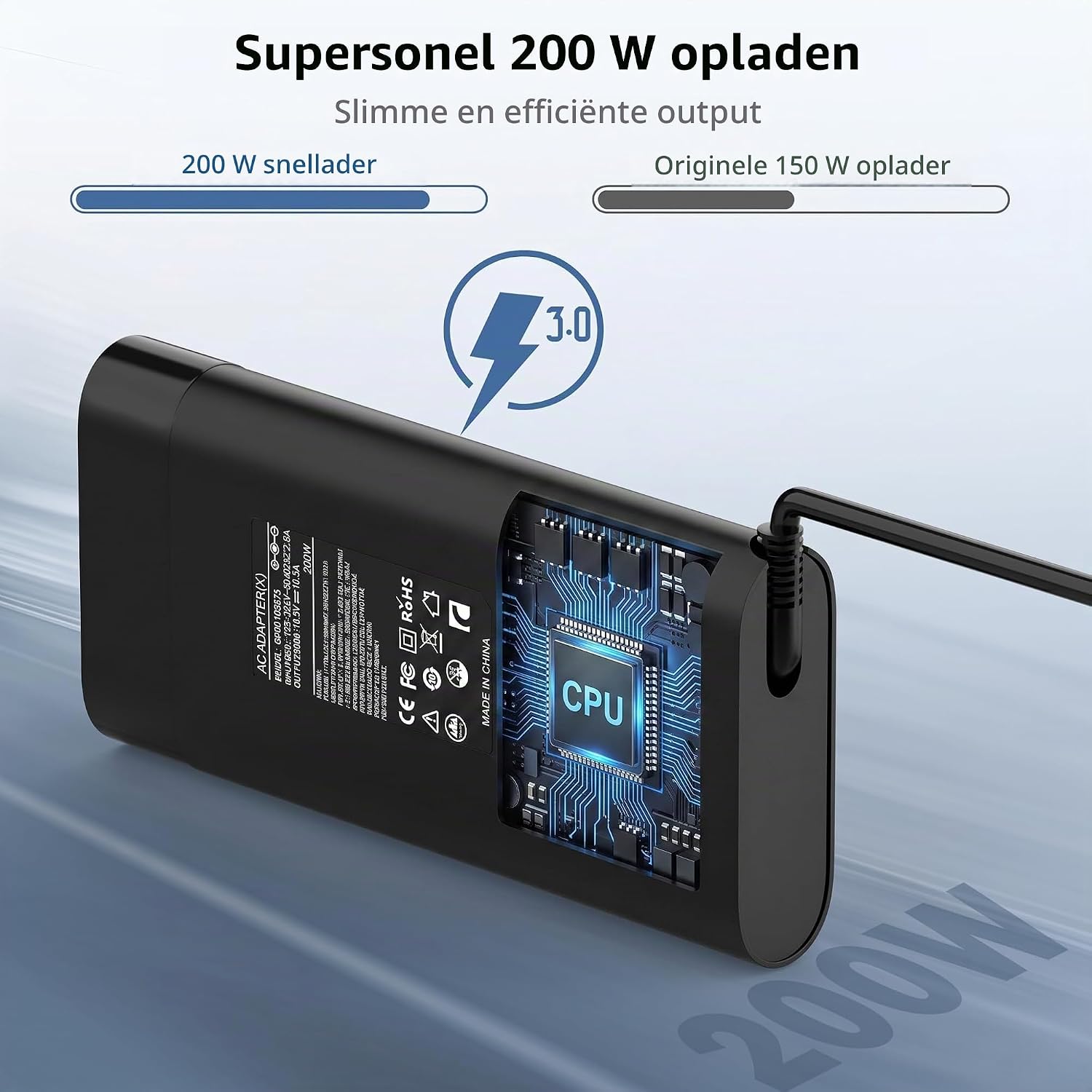 Detalle 2 de VUOHOEG 200W 4.5x3.0mm laptopadapter voor HP, 19,5 V en 10,3 A