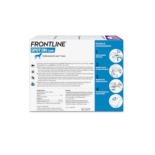 Detalle 2 de Frontline Spot On Cani x3 (20-40 kg) – Antiparassario efficace contro pulci e zecche
