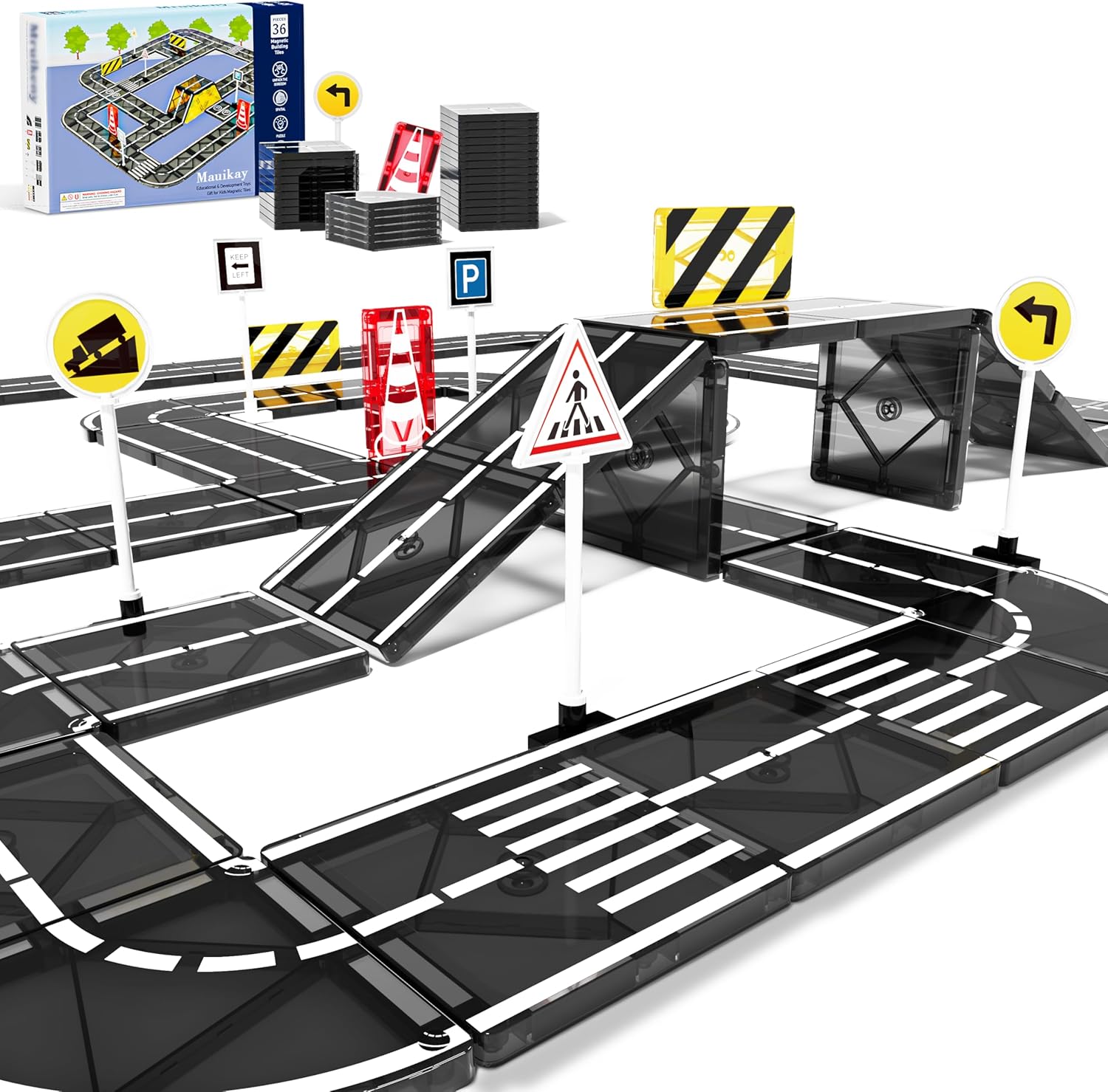 Detalle de Magnet A Magnetic Tiles Road Set for Kids 🎲