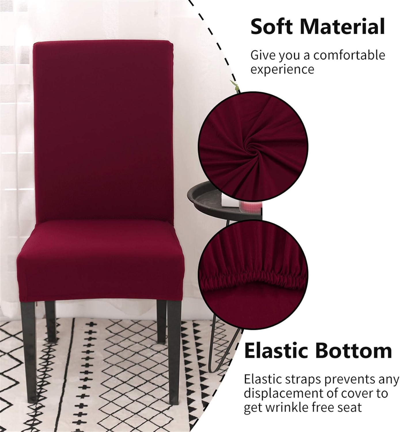 Detalle 2 de Housse de Chaise Extensible Lot 4/6 45–65 cm