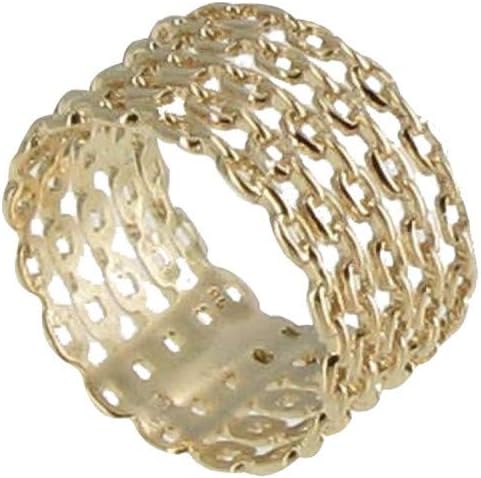 Thumbnail 1 de Les Poulettes Bijoux - Bague plaqué or en tube de chaînes (livrée en écrin)