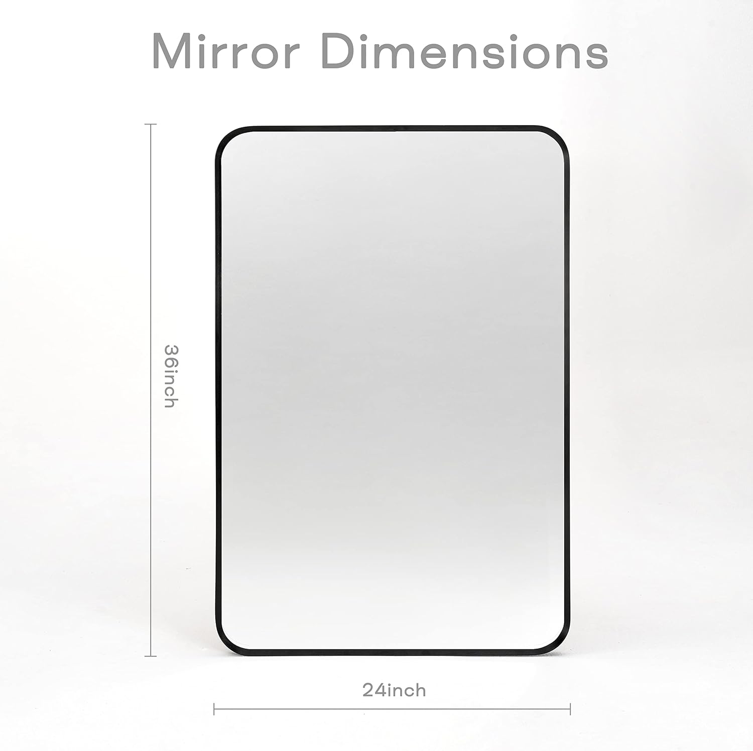 Thumbnail 1 de Minuover Wall Mount Mirror 24x36 in Brushed Black