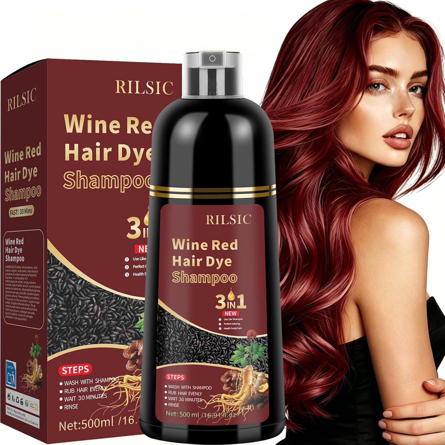 Detalle 2 de JELMOK Haarfärbeshampoo 500 ml 3in1 💇