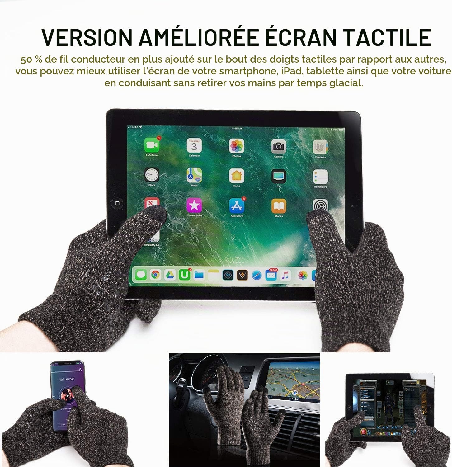 Detalle 2 de TRENDOUX winterhandschoenen met touchscreen en antislip siliconen grip