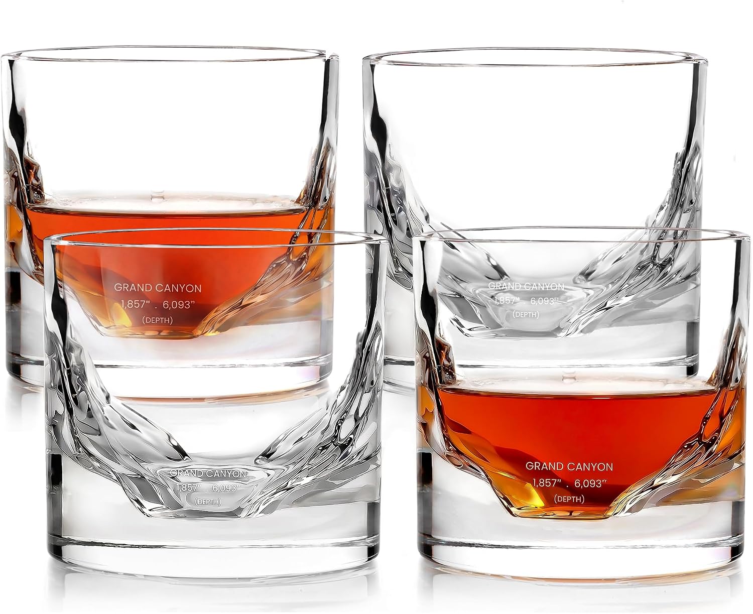 Detalle de LIITON Grand Canyon whiskyglas, set om 4 i blyfritt kristallglas
