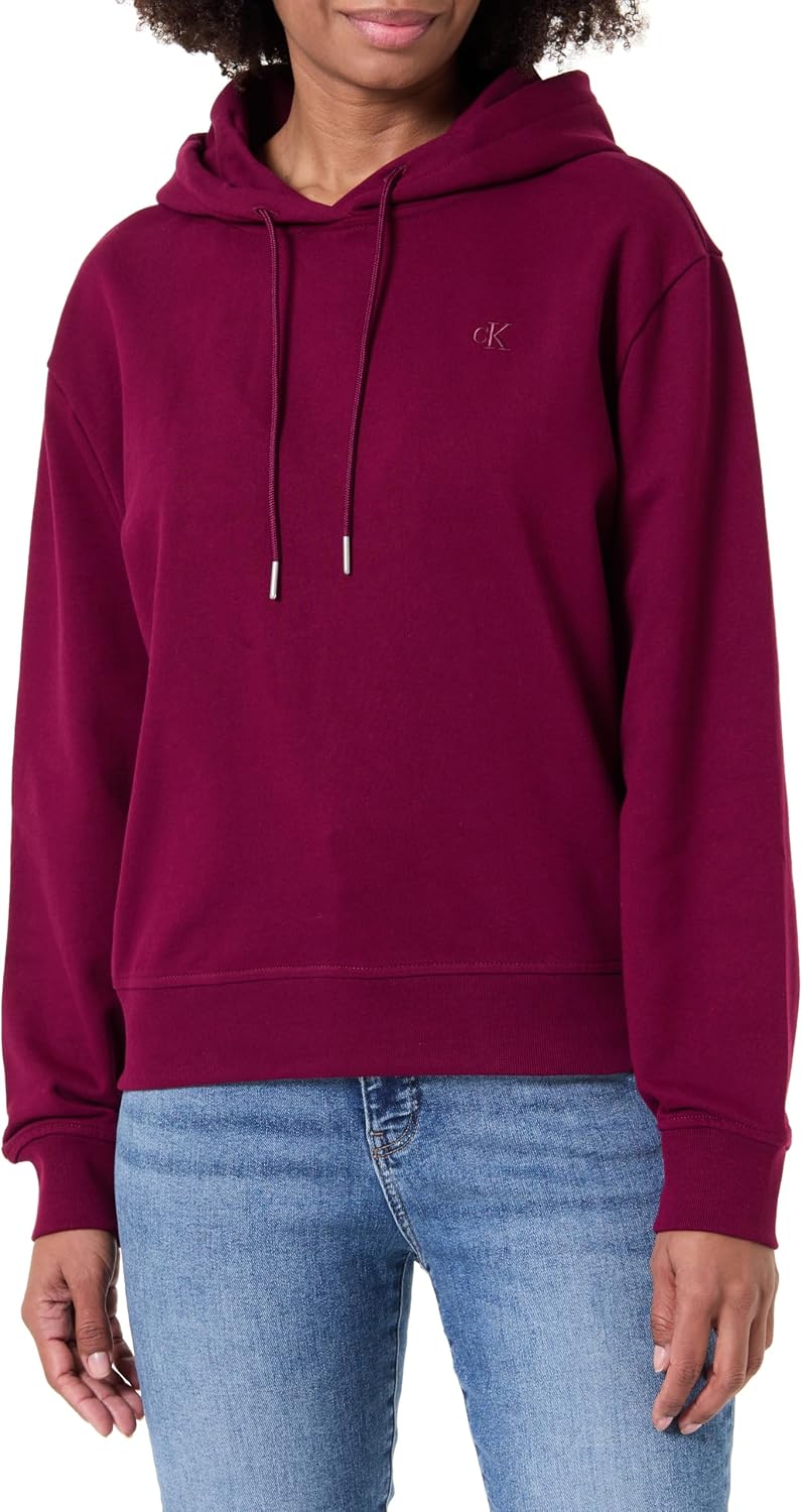Detalle de Calvin Klein Hoodie Mujer Monogram Terry con Logotipo