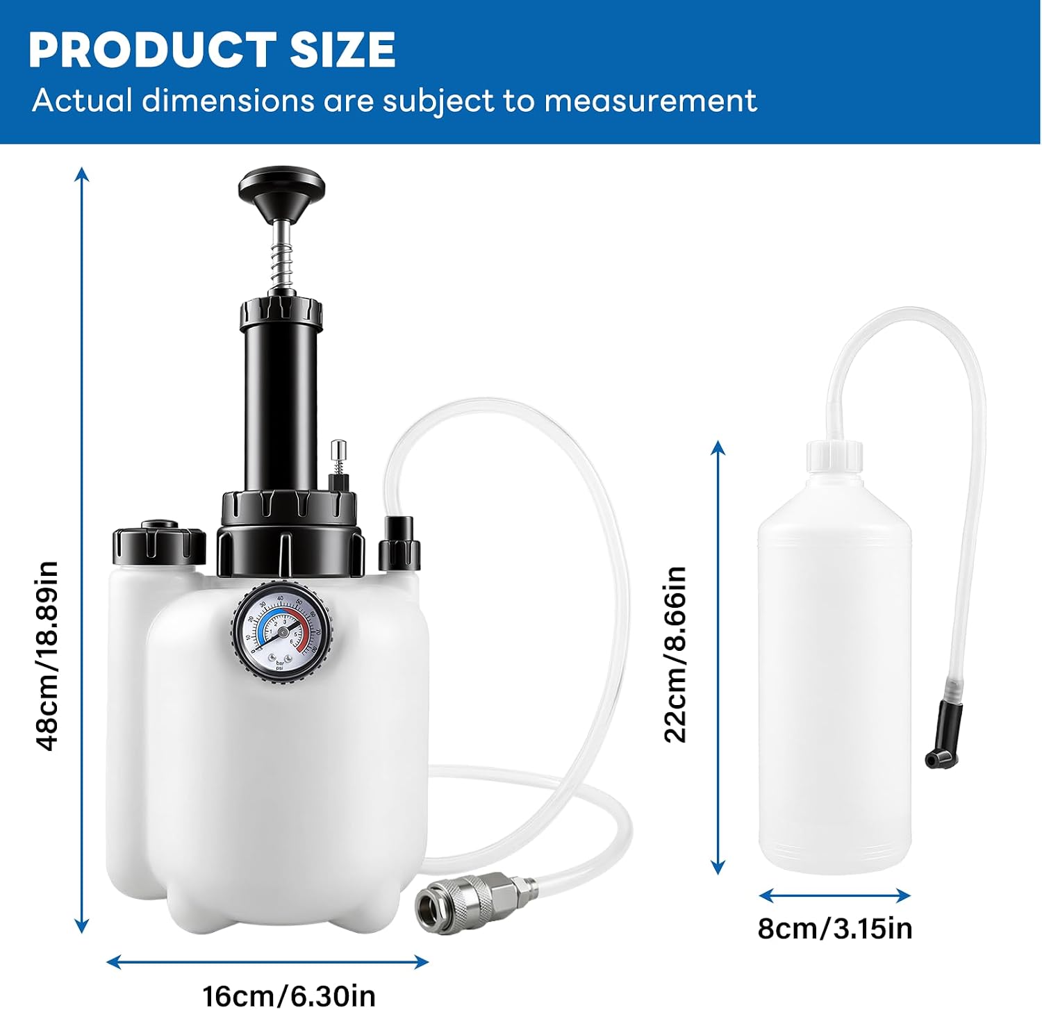 Thumbnail 6 de Rivlox 3L + 1L Brake Bleeding Kit: Manual Fluid Pressure Bleeder for Most European Cars