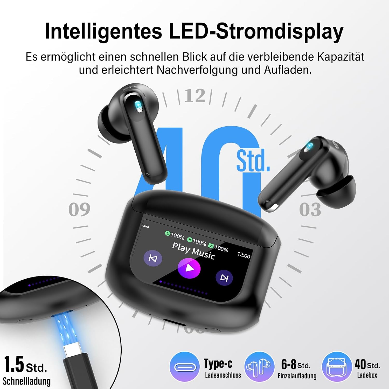 Thumbnail 5 de QXUFV Bluetooth In‑Ear Kopfhörer mit ANC