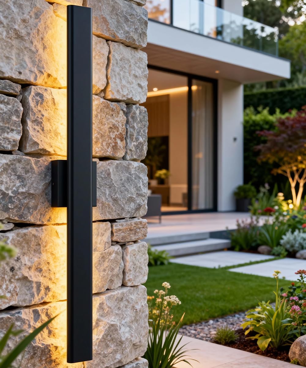 Thumbnail 1 de Aipsun HW505 Outdoor LED Wall Sconces, 31.5in Black, 3CCT, 2-Pack