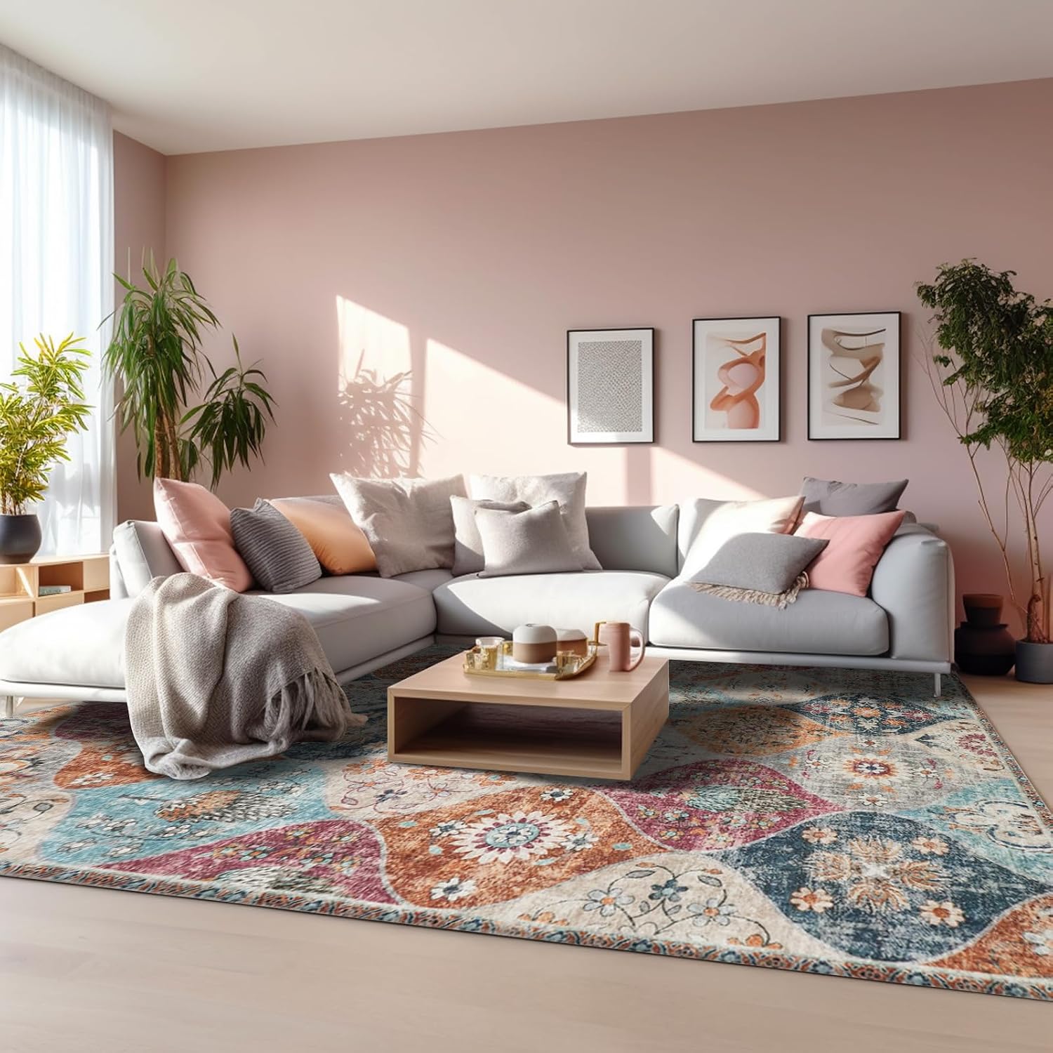 Thumbnail 5 de Xfrog Blumen Boho Teppich 160 x 230 cm đĄ