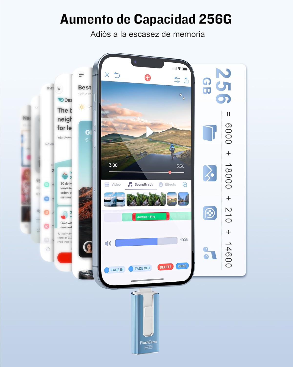 Detalle 1 de GNASEET Pendrive 256GB USB 3.0