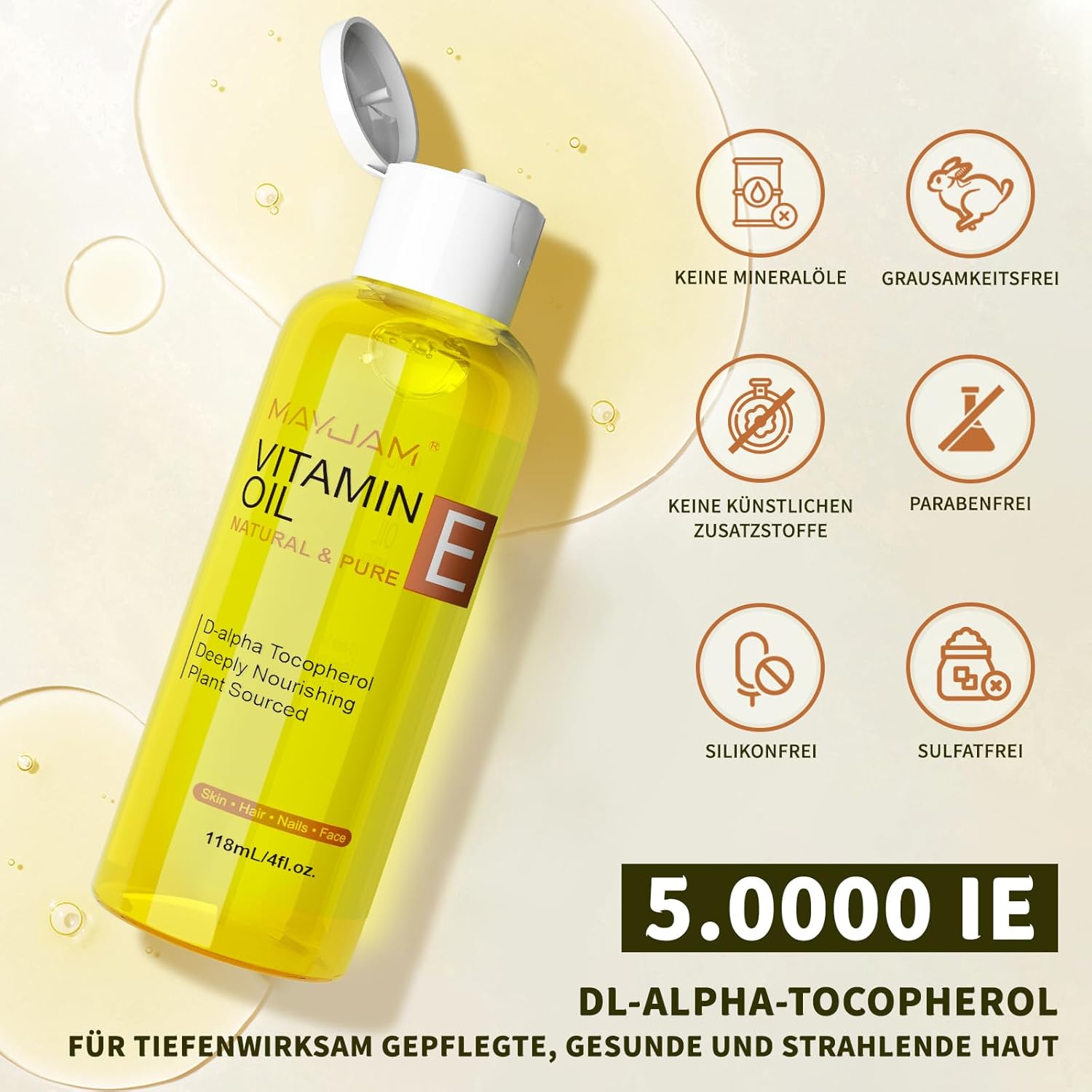 Detalle 2 de MAYJAM Vitamin E Öl 118ML 50.000 IU