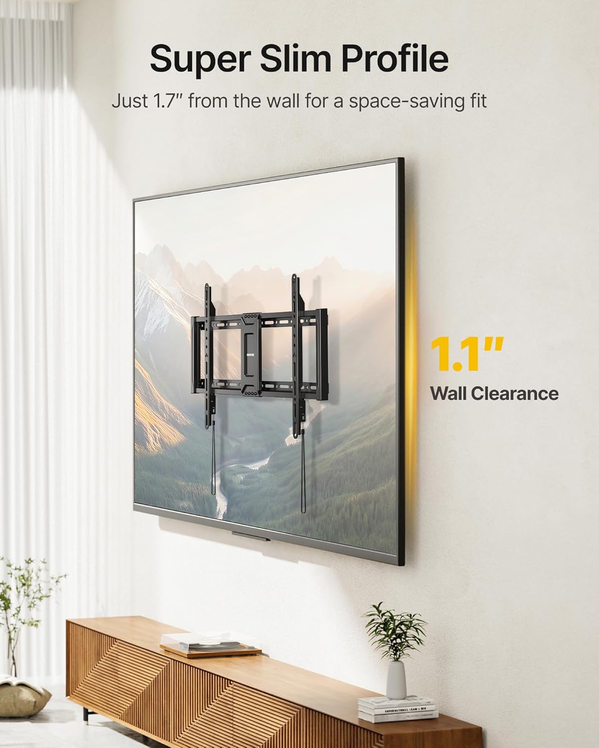 Detalle de monTEK Heavy Duty Fixed TV Wall Mount (37–90 Inch) with 1.1" Ultra-Slim Profile