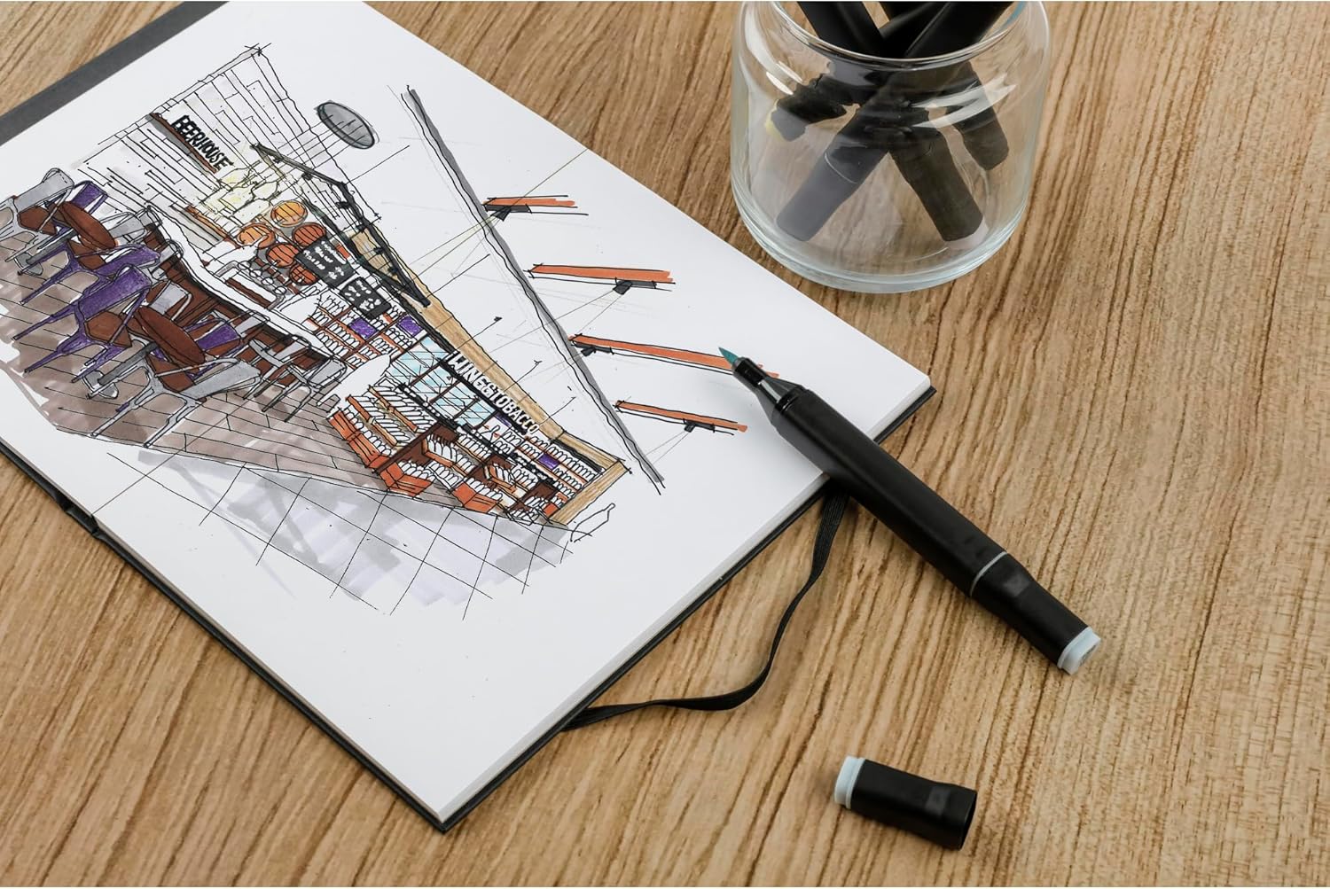 Detalle 2 de Clairefontaine 975343C Carnet Layout Double-Face Ouverture à Plat - A4 21x29,7 cm, 25 Feuilles 220 g, Papier Dessin Extra-Lisse