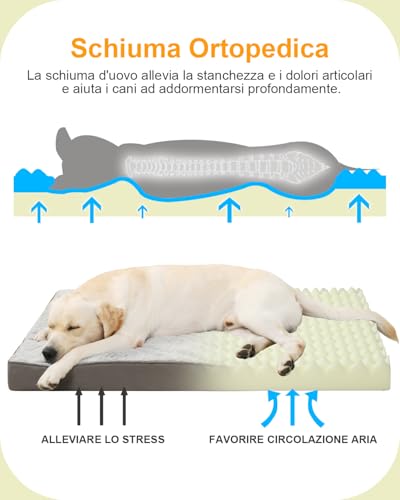 Detalle de KSIIA Ortopedico Cuccia Cane Interno 104x68 cm – Cuscino Grande a Forma di Uovo