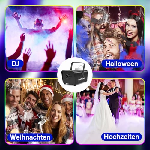 Thumbnail 6 de Littleboyny 400W Nebelmaschine – kompakte Rauchmaschine mit 300 ml Tank, 2 kabelgebundene und Funkfernbedienungen