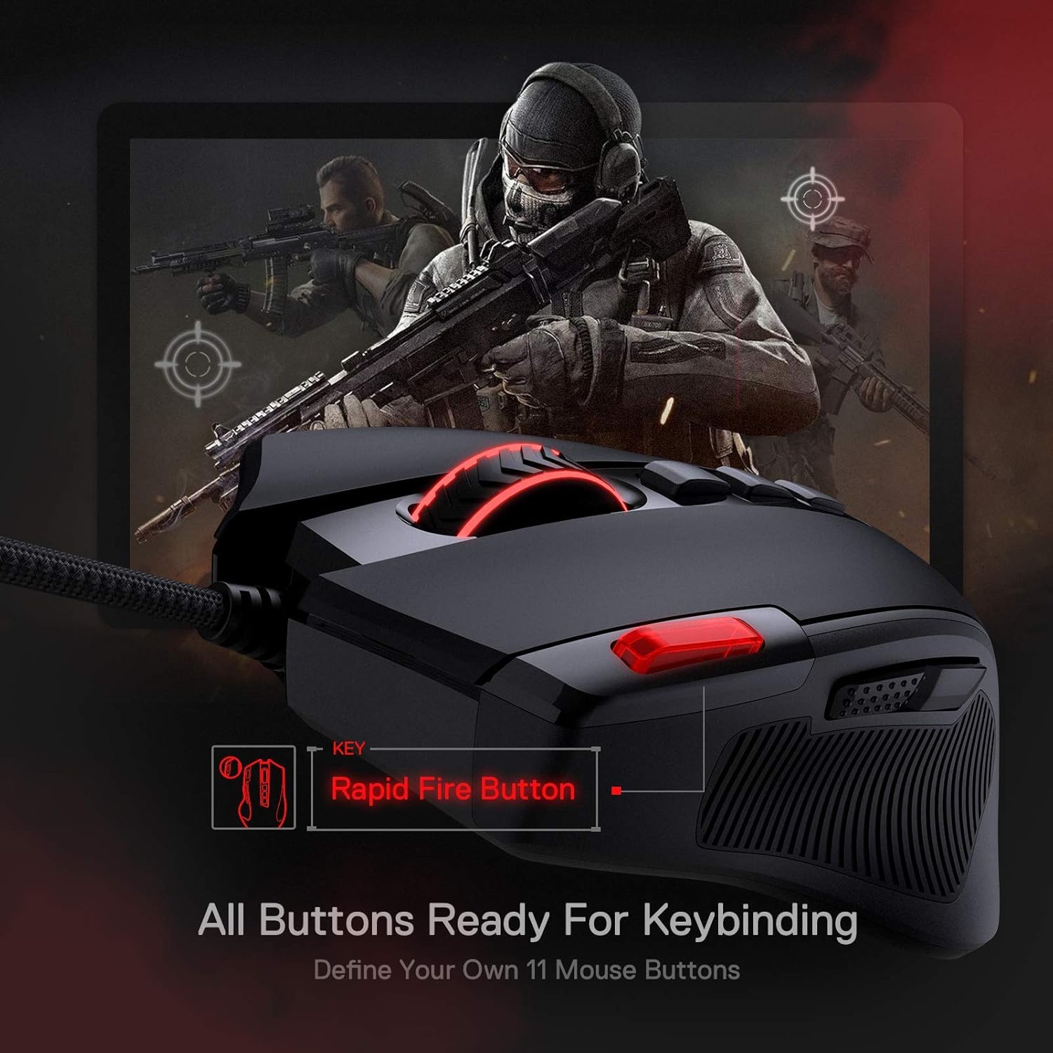 Thumbnail 4 de Redragon M612 Predator RGB Gaming Maus mit 8000 DPI