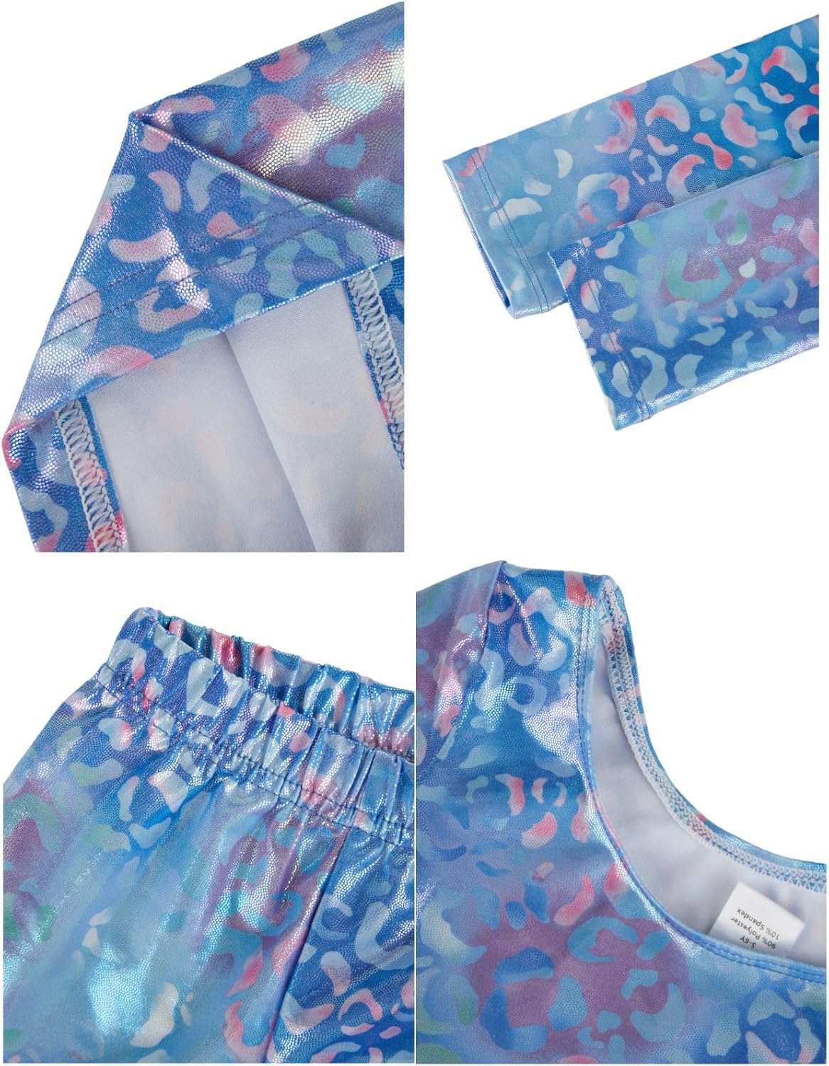 Detalle de Girls gymnastics leotard set Sparkling gradient