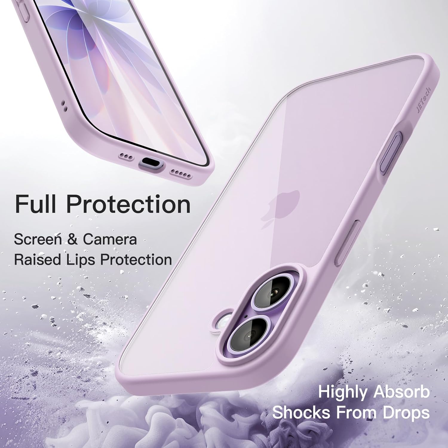 Thumbnail 3 de JETech Case for iPhone 17 6.3-Inch in Lavender: Shockproof TPU Frame with Clear Back
