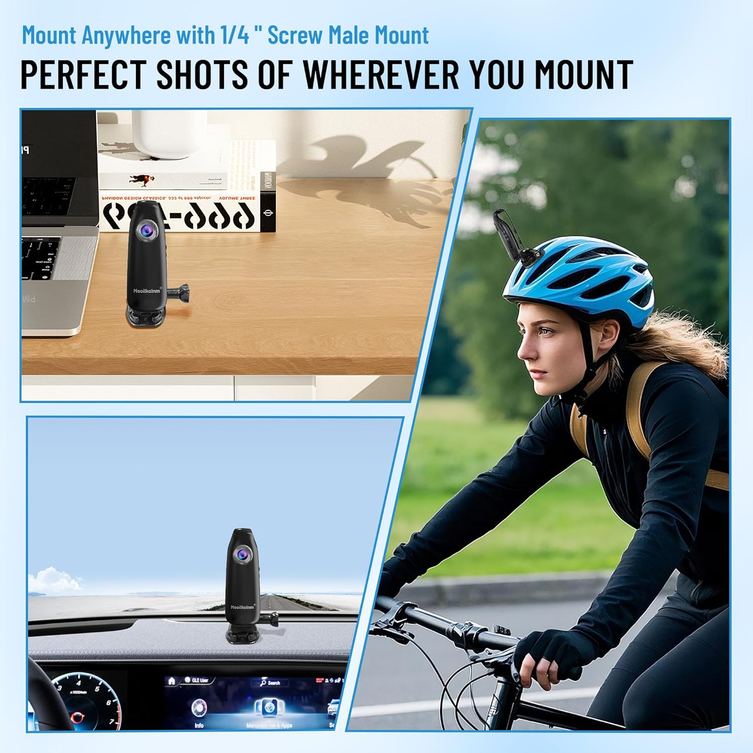 Detalle de Meoilkolnm GH77 Mini Body Camera with 1080p FHD Video, 64GB – Compact POV Recorder for Cycling and Pets