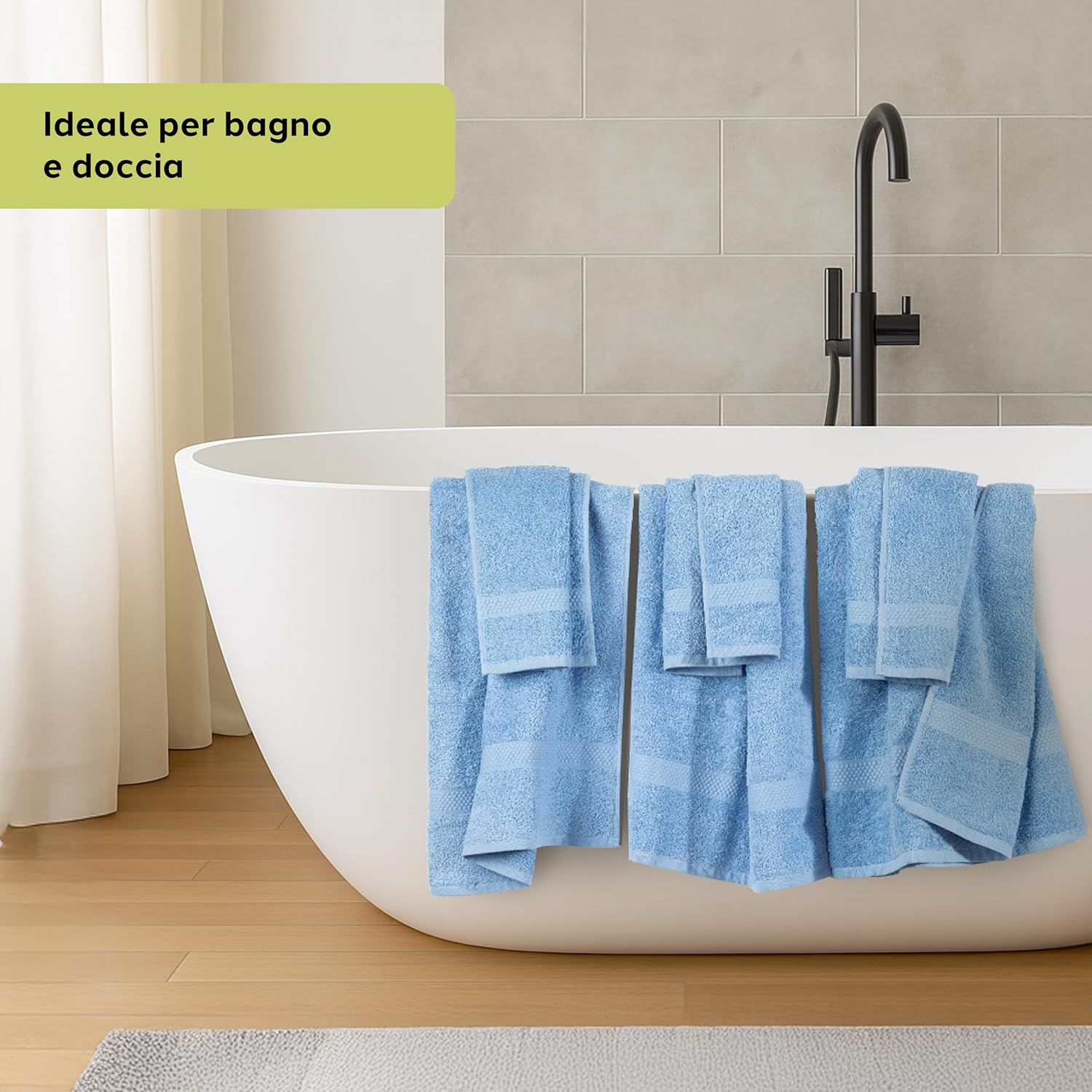 Detalle 2 de Caleffi Set Asciugamani 6 pezzi cotone 100% 55x100/40x60